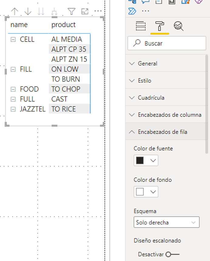 Matriz - Diseño - Diseño escalonado