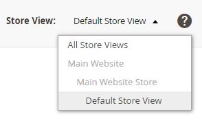 going to default store view scope