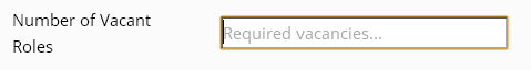 Custom entry for the number of Vacancies