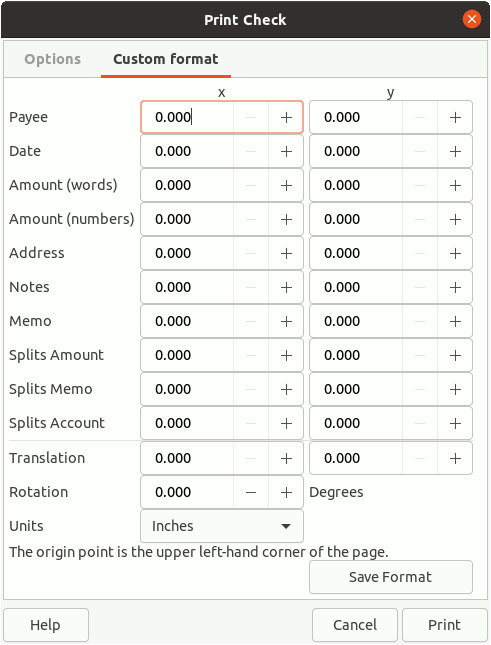 GnuCash Print Check custom format