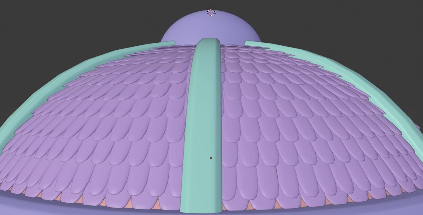 Closeup of the high poly tiles