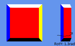 cube front and rotated by 1.3rad