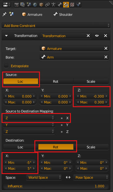 tranformation constraint