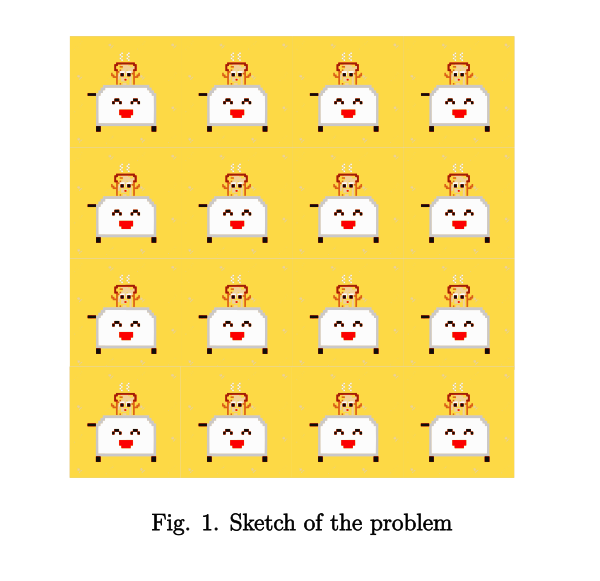 a 4-by-4 grid of smiling toasters