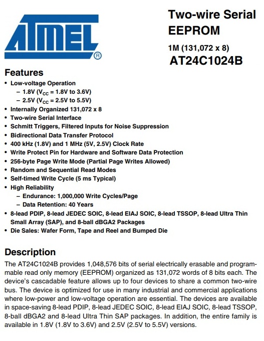 EEPROM Features