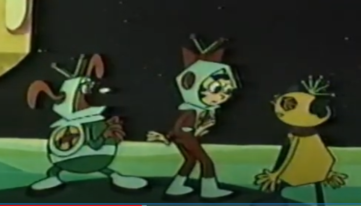 Screenshot showing girl, dog, and robot in one scene