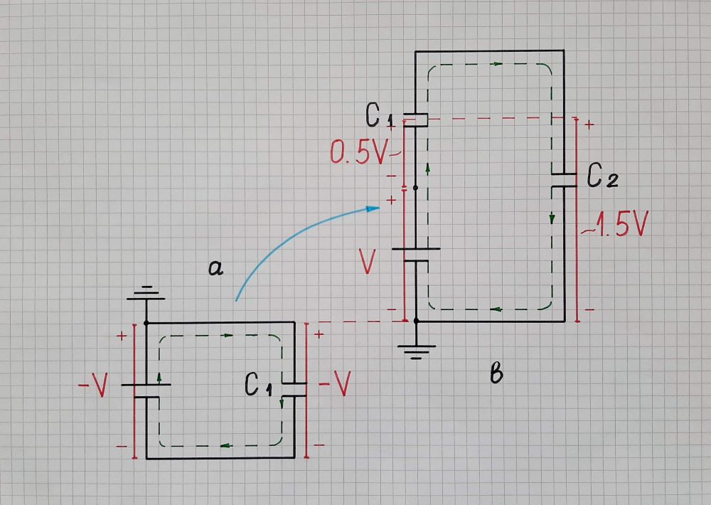 Voltage doubler at the end of the second cycle