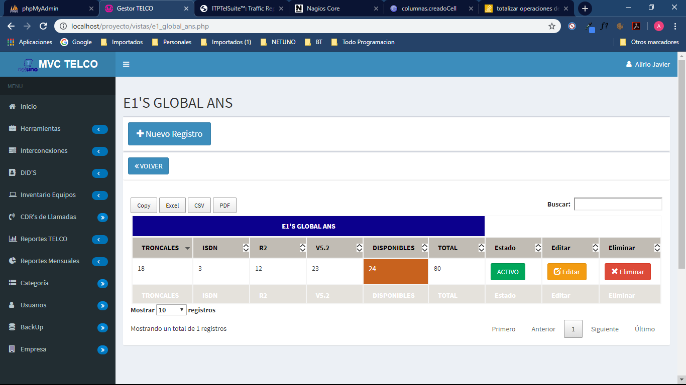 TABLA DATATABLE JQUERY