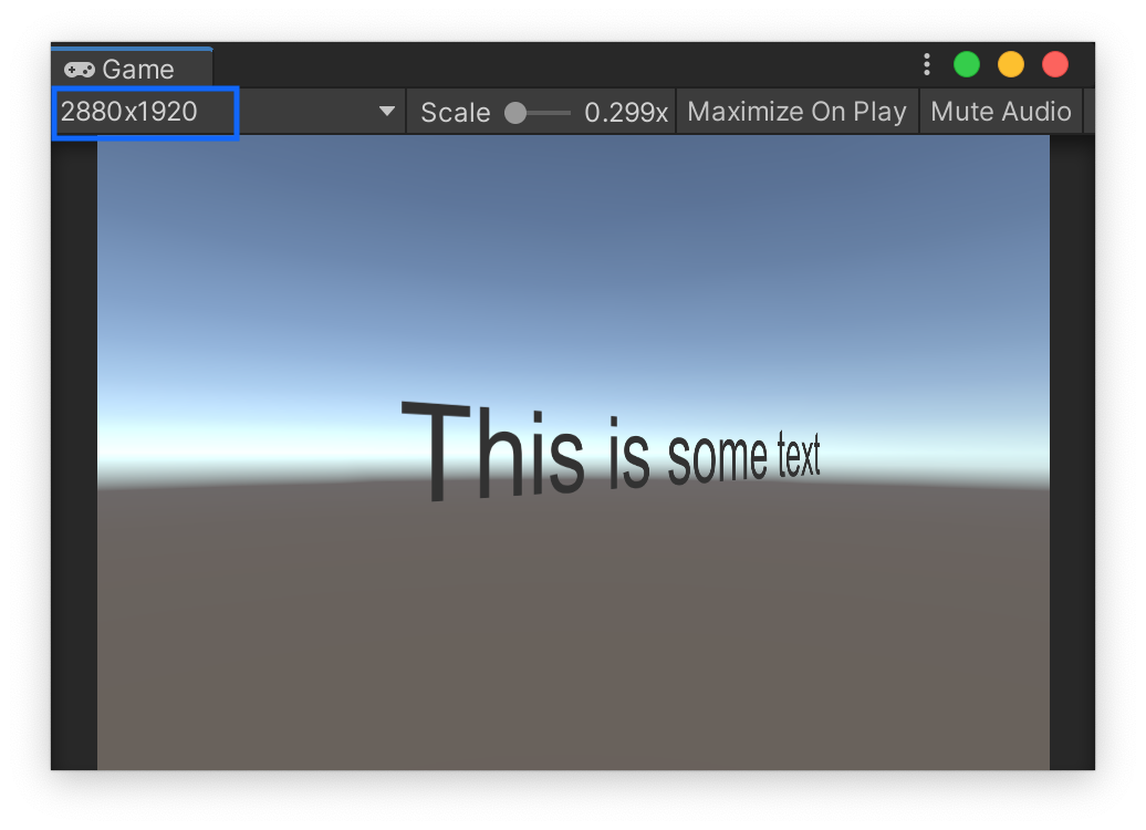 Simple World Space Canvas Game View with Text Object