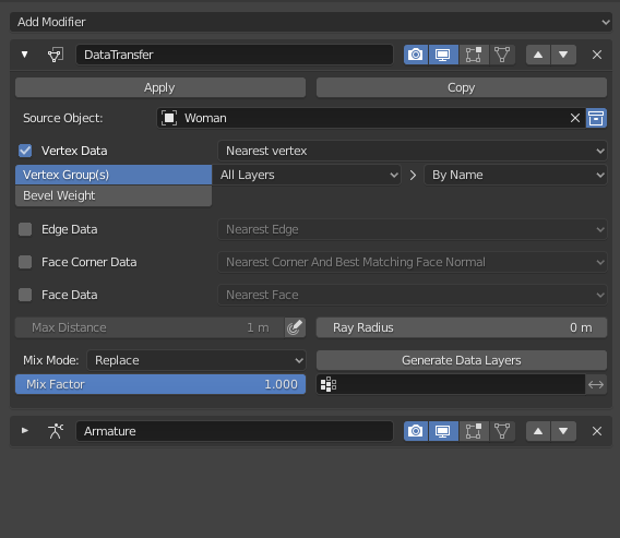 data transfer modifier