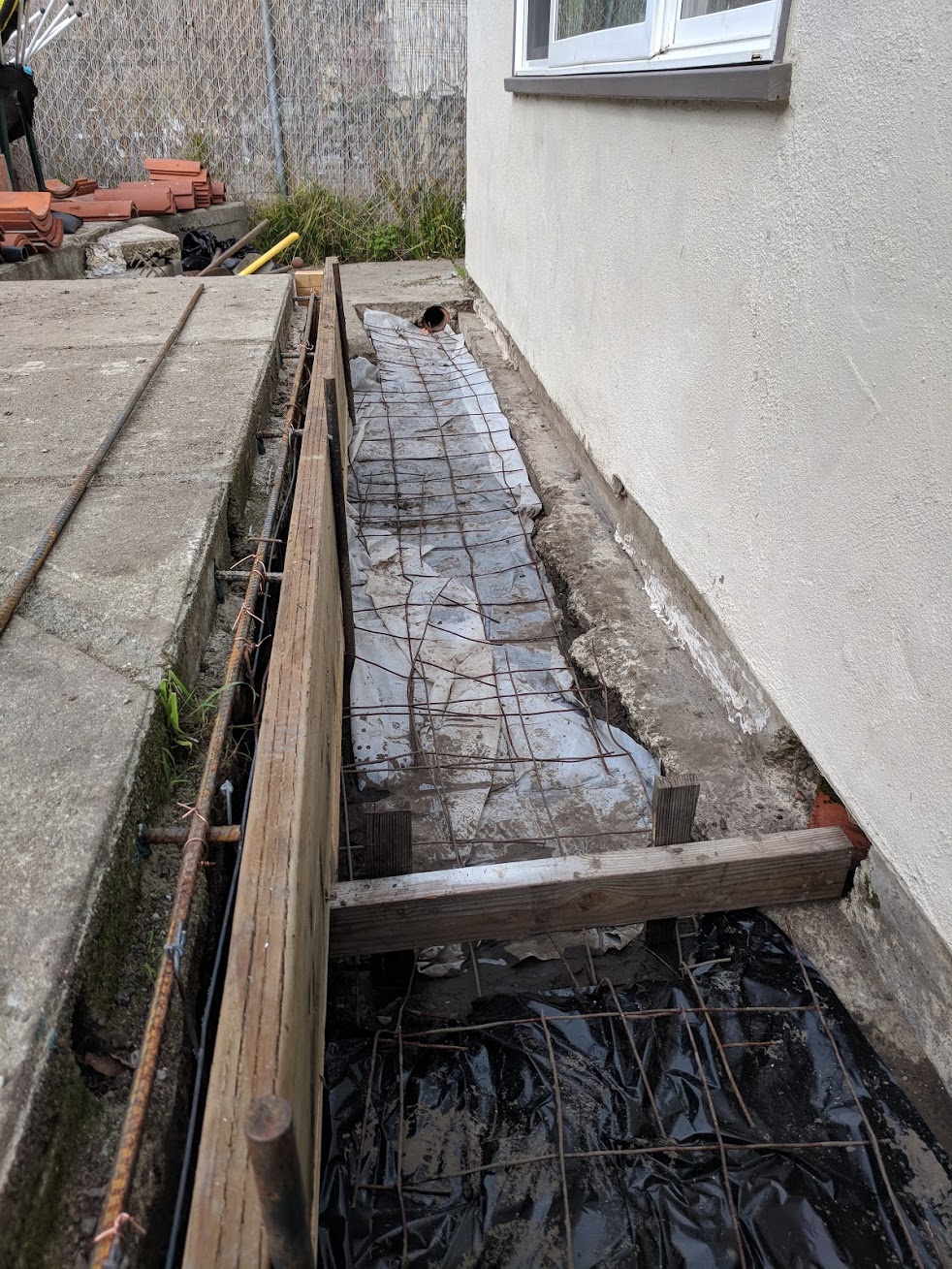 Concrete pour right up to foundation