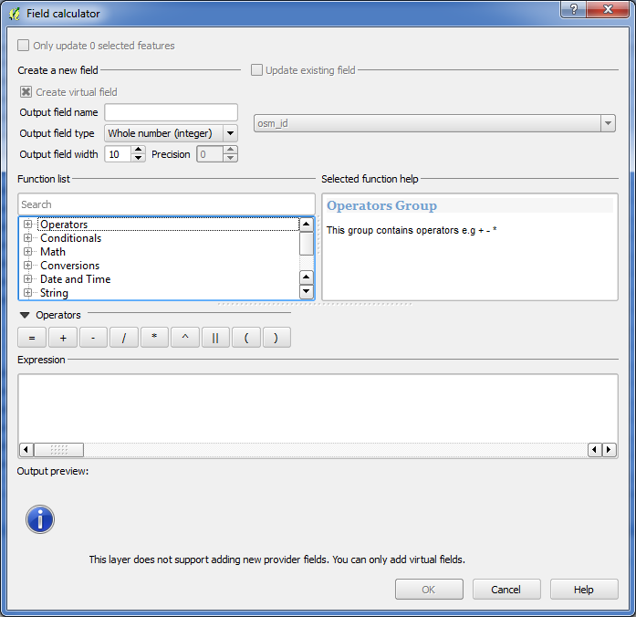 QGIS Expression Builder