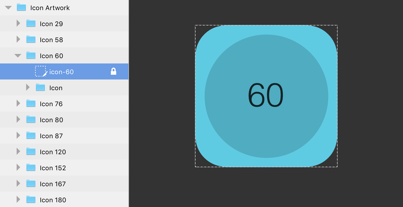 Sketch slices for app icon design