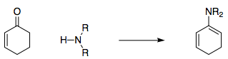 Enamine formation from cyclohexenone