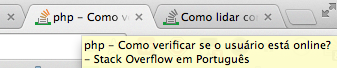 título na tab do browser