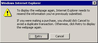 IE resubmission warning
