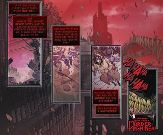 "Batman: The Red Death" panels described above