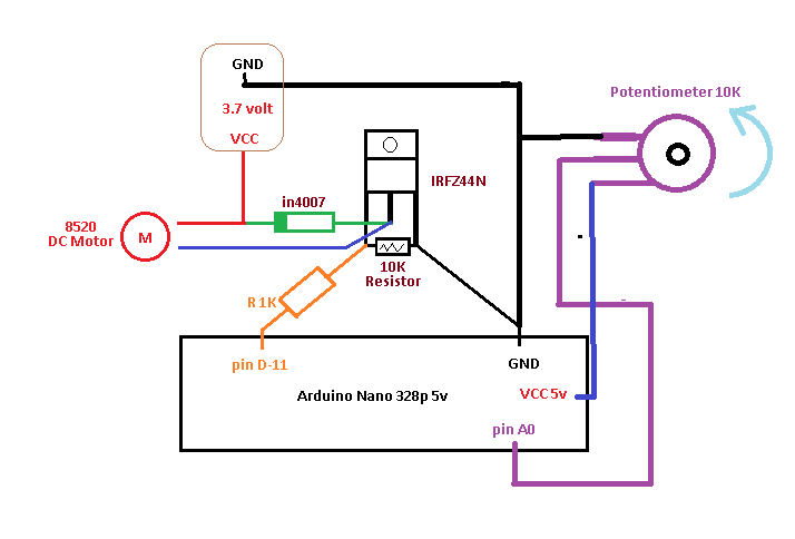 irfz44n 3.7v arduino