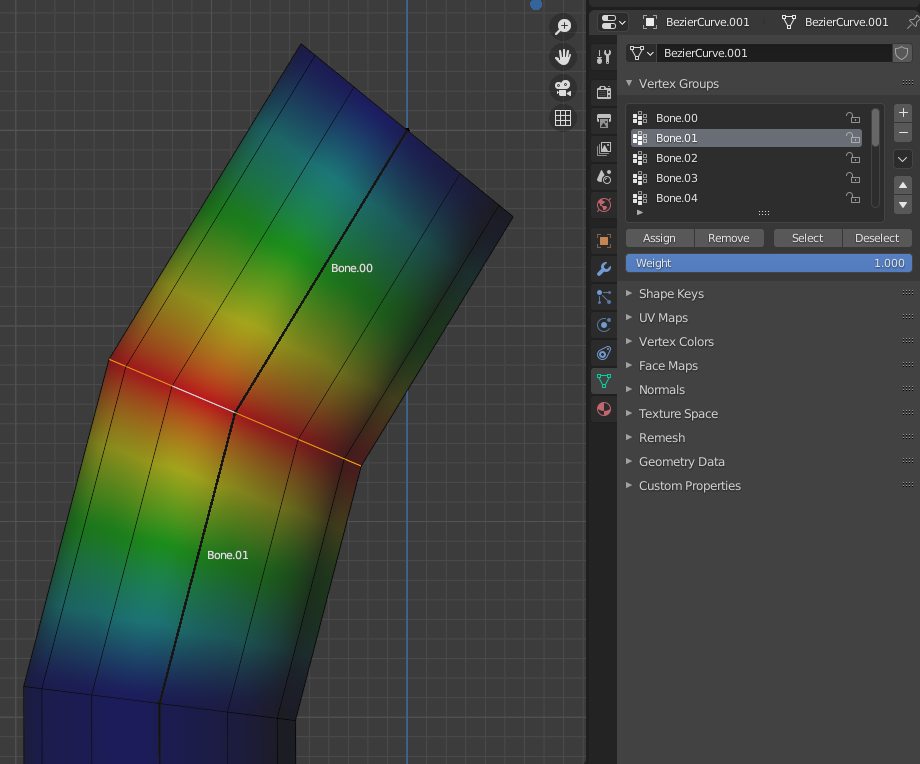 Applying another part of the mesh to the appropriate vertex group in edit mode