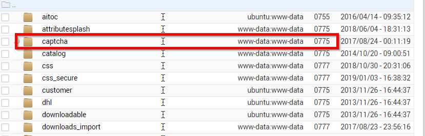 Captcha folder permission