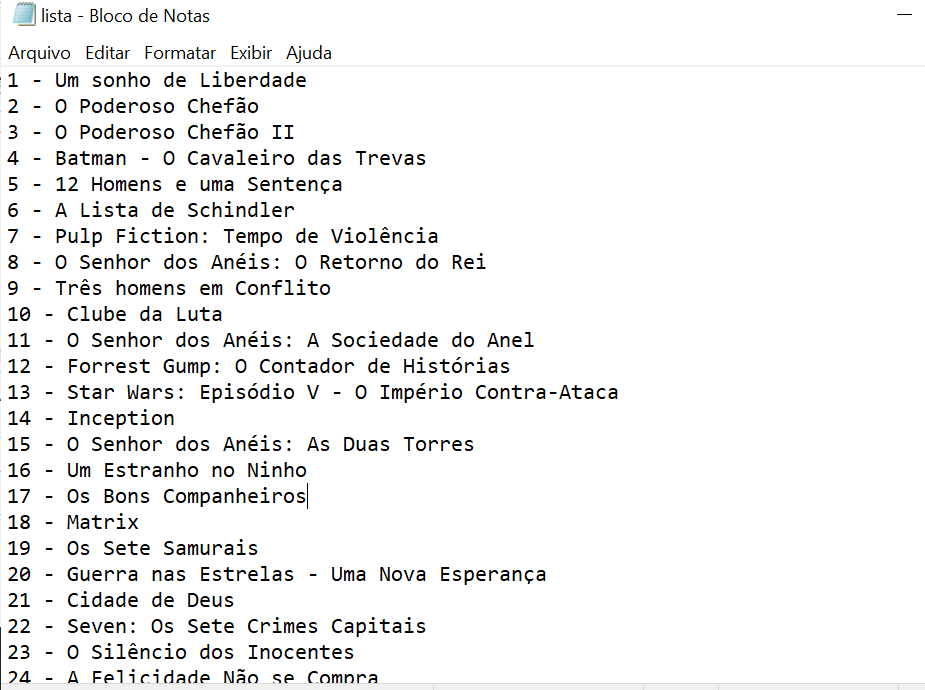 Meu arquivo de listas