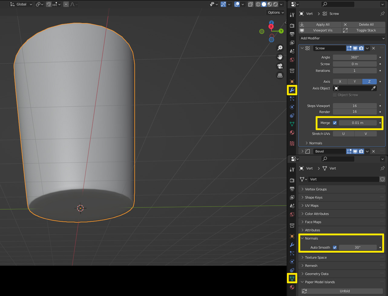 merge vertices