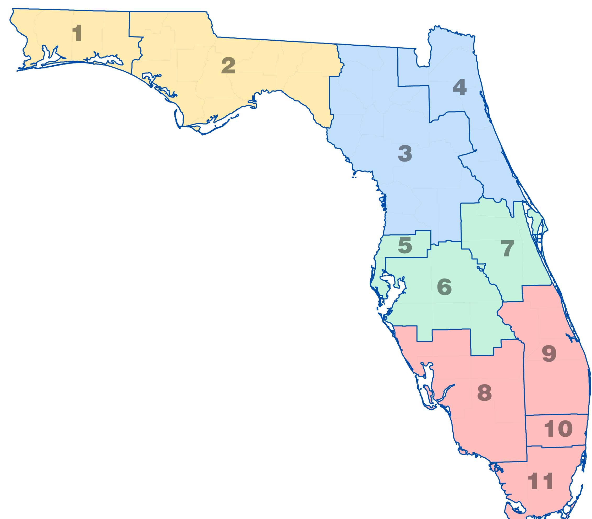 State of Florida Divided Three Ways