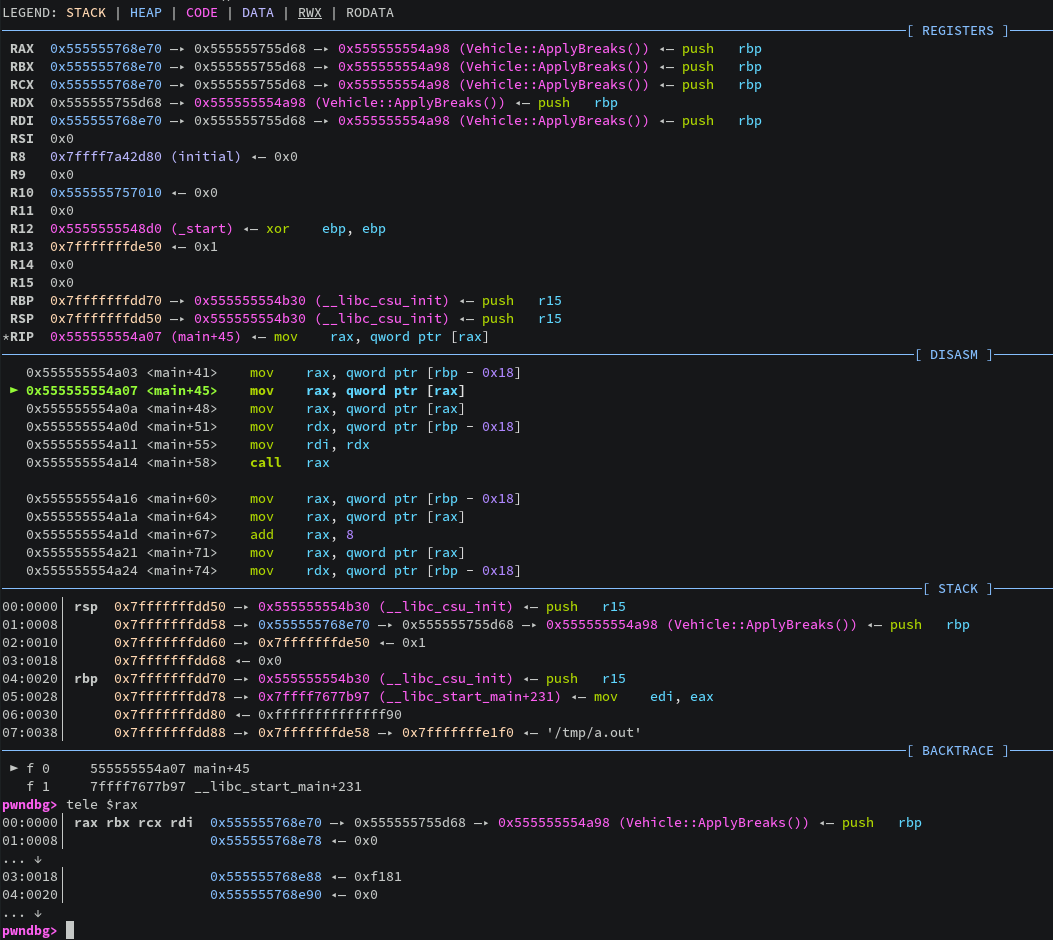 gdb vtable dump