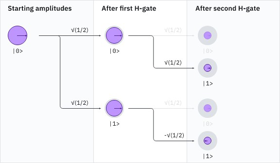 Amplitude tree given for H-gate