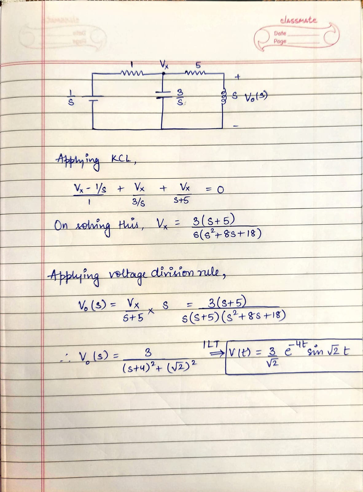 Solved using Frequency-domain analysis