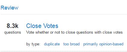 Close Votes Review example