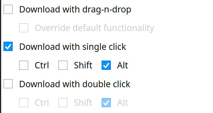 Extension configuration