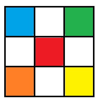 Grid with five shaded cells