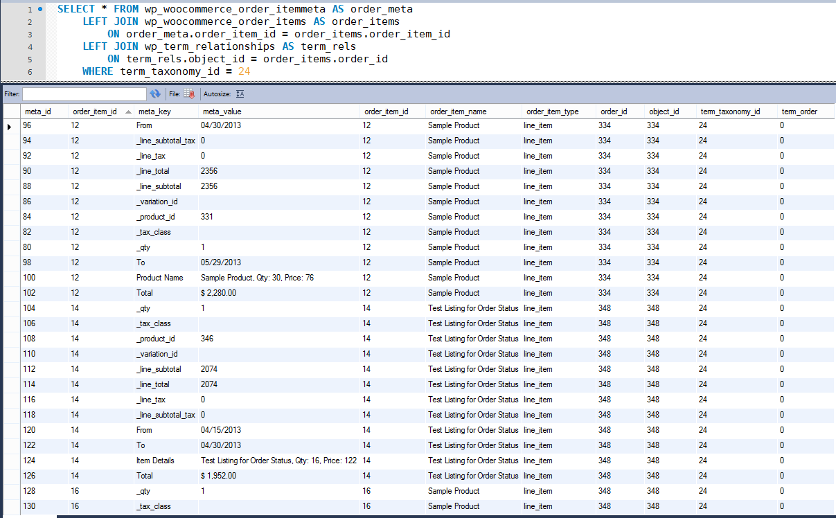 MySQL Workbench output for my query