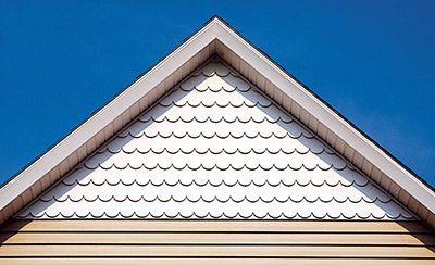 Scalloped siding on gable