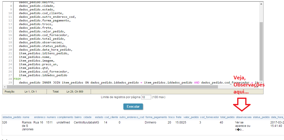 RESULTADO SEM A CLÁUSURA WHERE