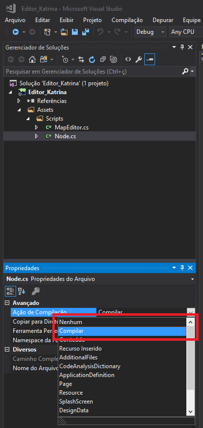 Properties at Visual Studio