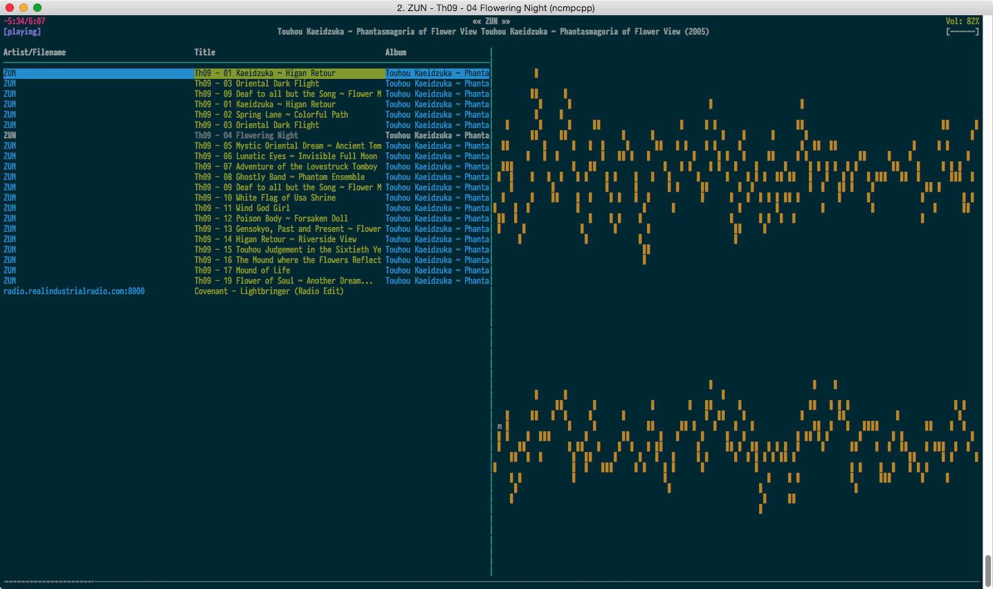 ncmpcpp playing some random things