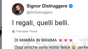 il signor distruggere dice "I regali, quelli belli."