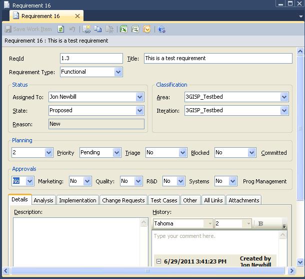 Requirement Work-Item with Approvals
