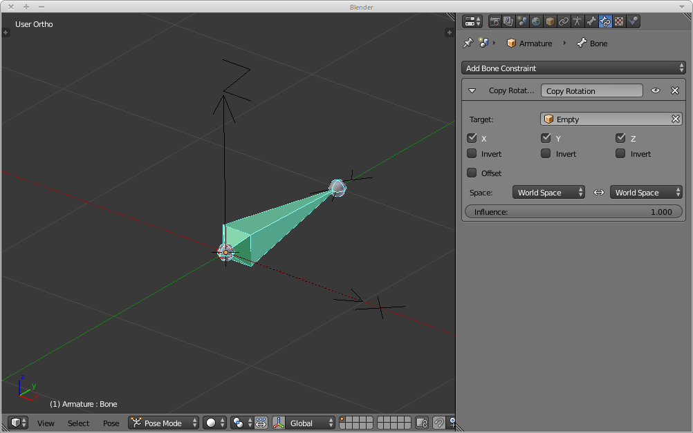 copy rotation constraint rotating bone