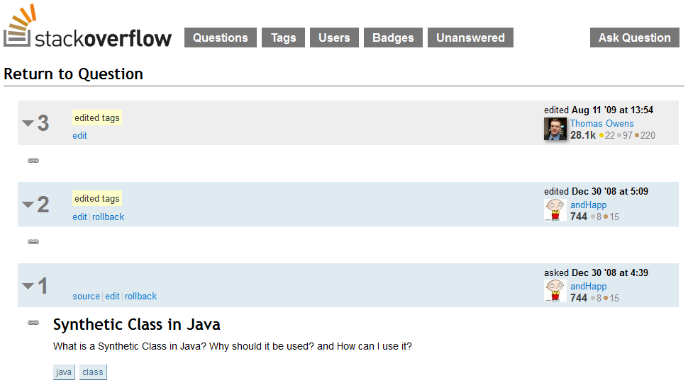 revision summaries both say "edited tags" but no tags are shown; there aren't even source links present