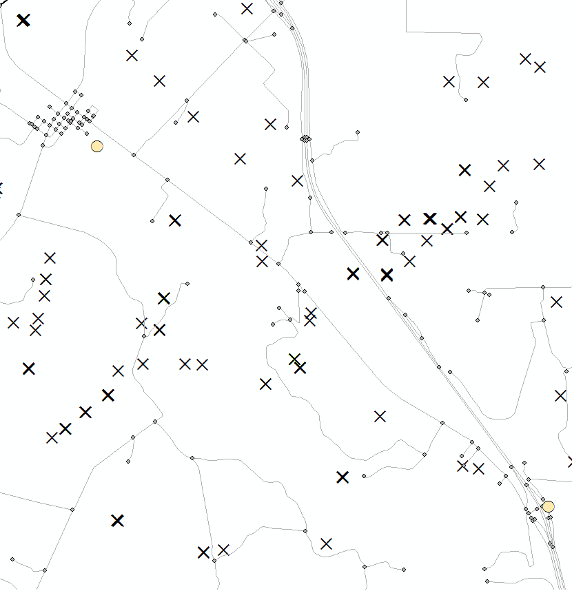 Wells = "O" and Points of Interest = "O"