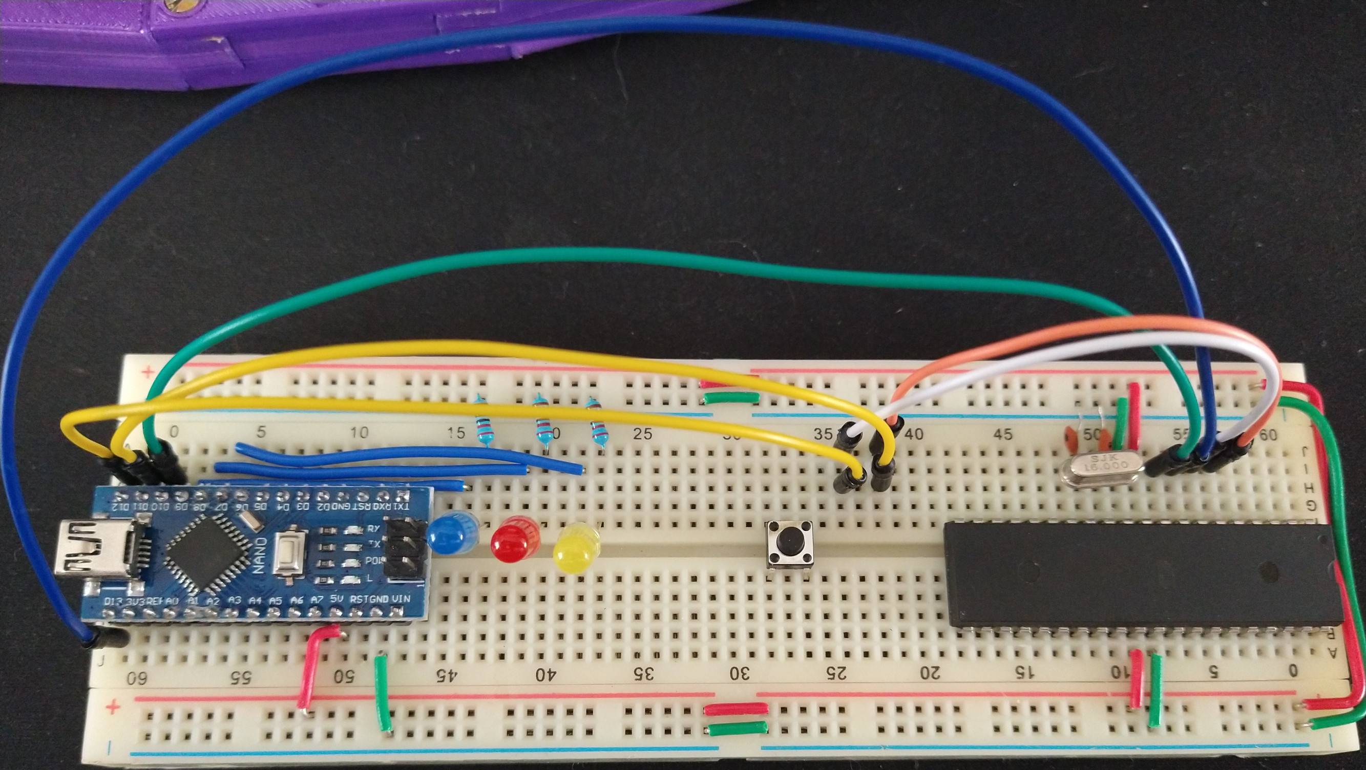 picture of the setup to burn the bootloader