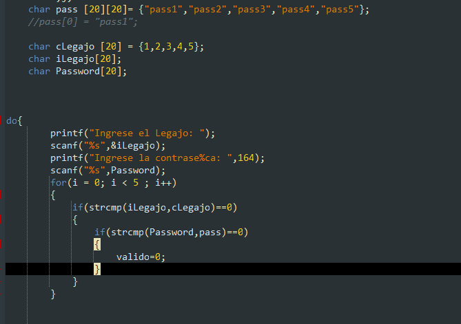 Comparar elementos de un vector definido con un vector en memoria