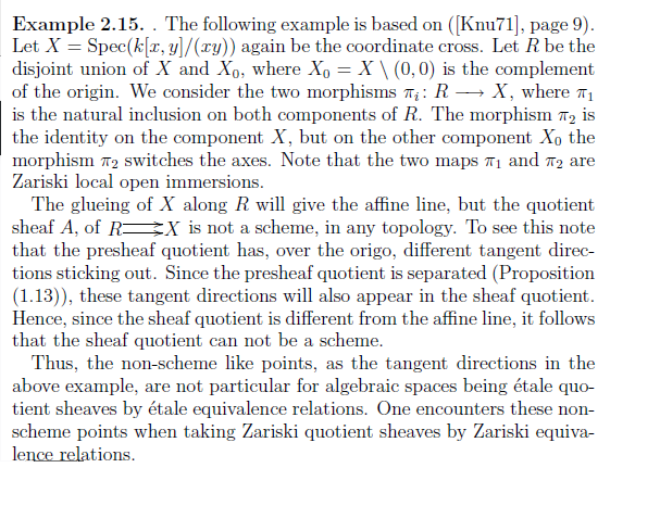 Excerpt from Skjelnes's introduction to algebraic spaces