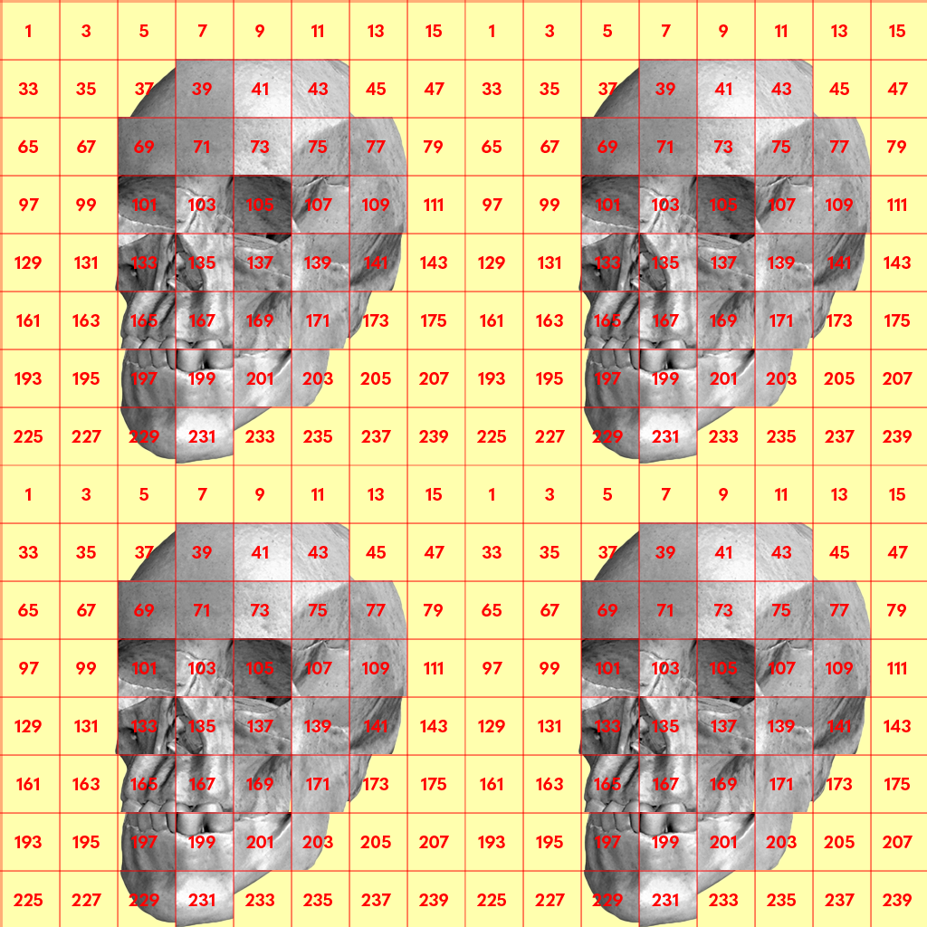 Horizontal and vertical displacement map applied