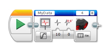 Data Logging Block with the Ultrasonic Sensor selected.