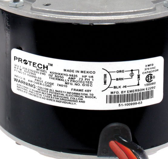 Rheem/Protech 51-100999-03 condenser fan motor