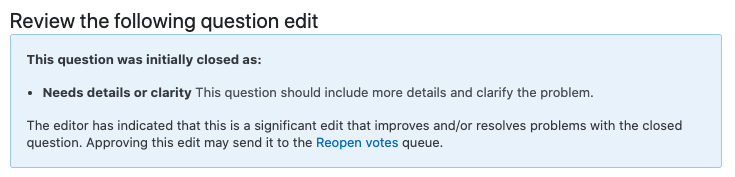 Significant edit in Suggested edits queue post notice